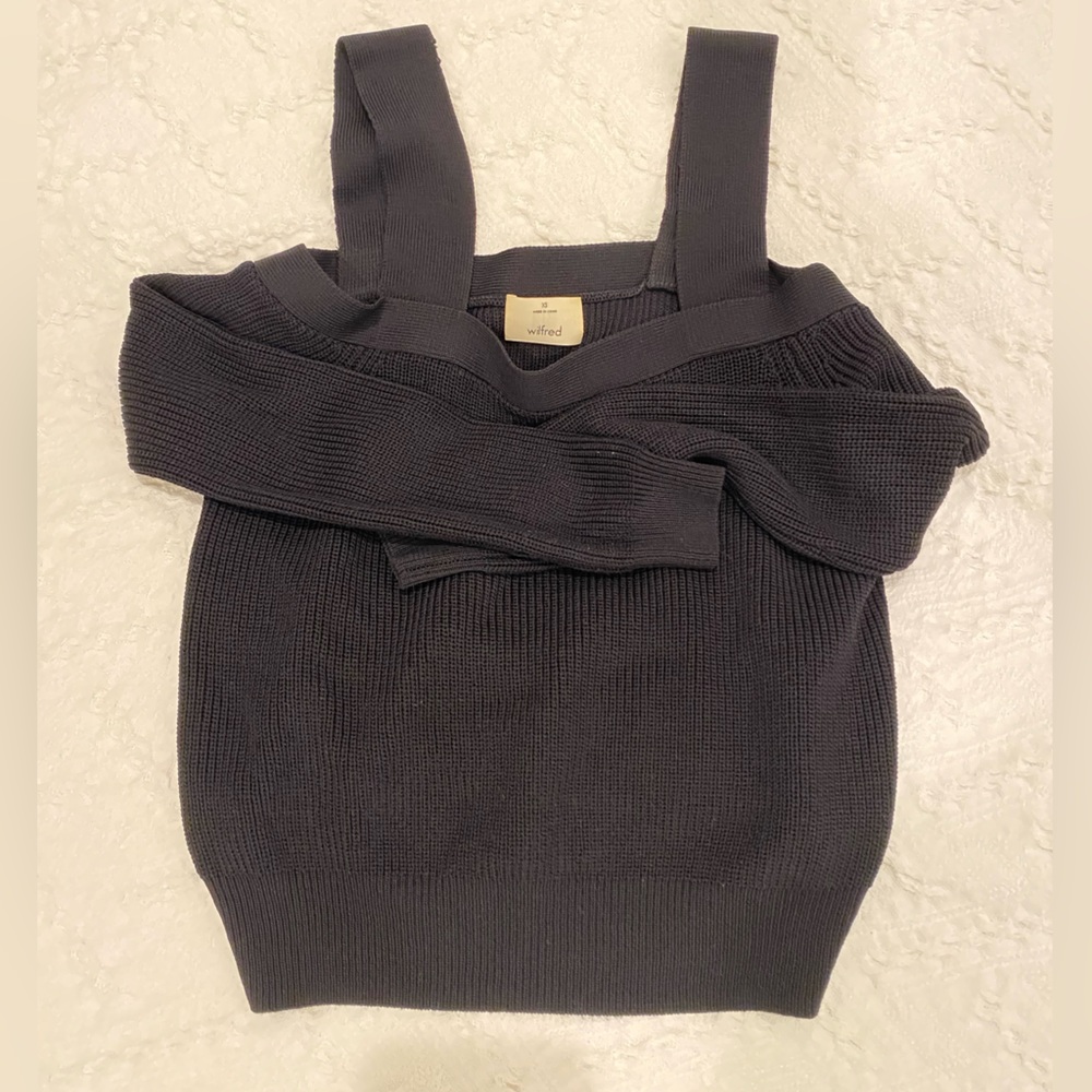 Black Wilfred cold shoulder sweater, XS
